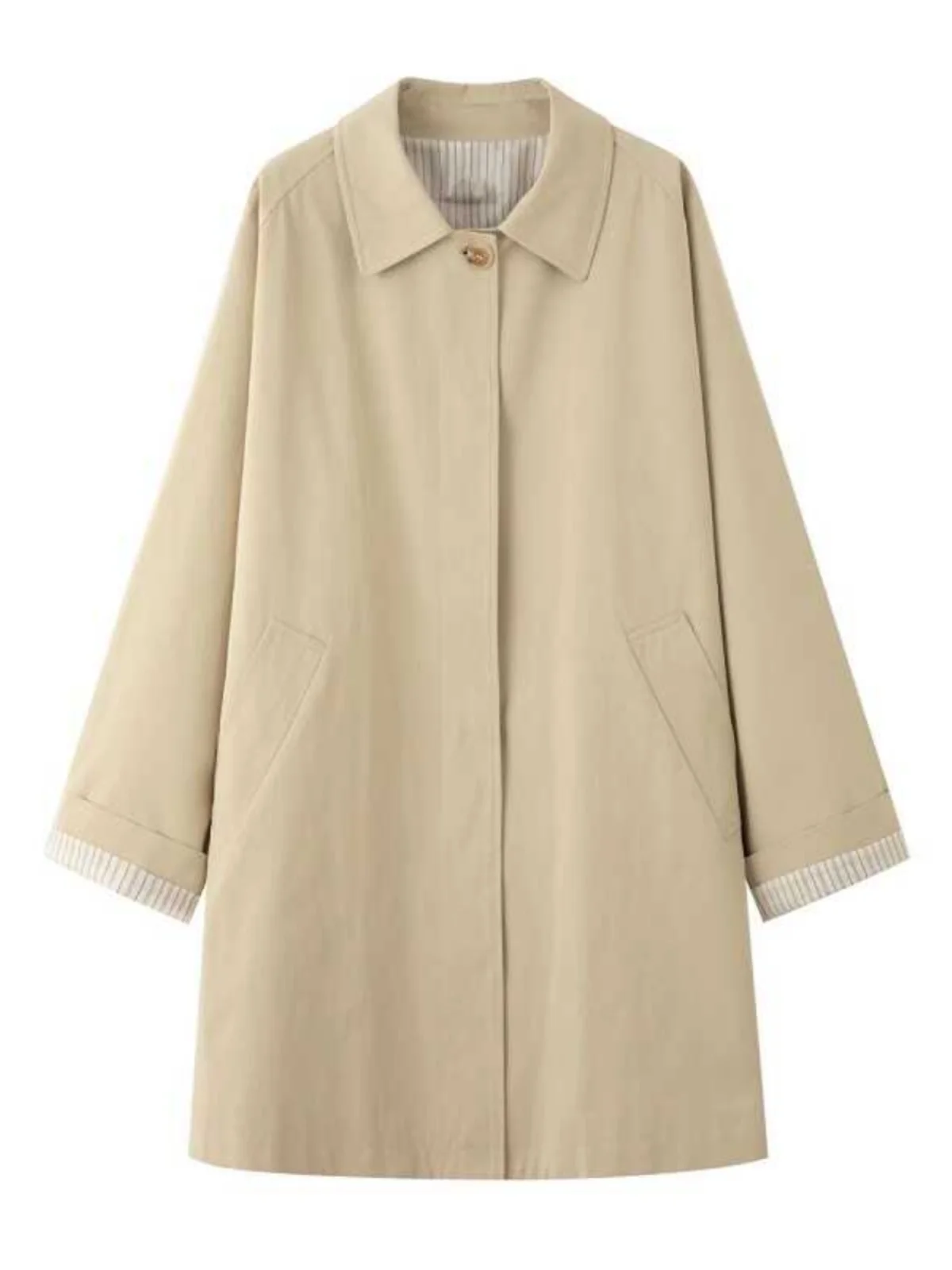 Тренч Same Sle with Mall Shifan Li Dema Kaki осень 2023 новая маленькая темпераментная верхняя