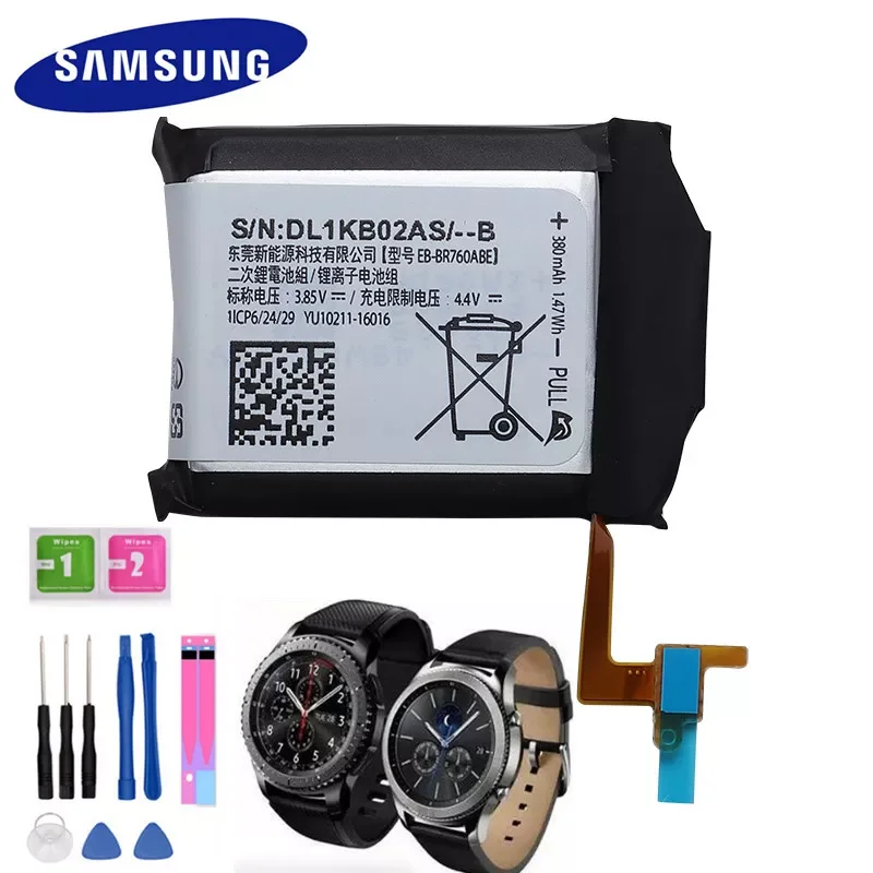 

Original Battery EB-BR760ABE For Samsung Gear S3 Frontier / Classic EB-BR760A SM-R760 SM-R770 SM-R765 SM-R765S 380mAh
