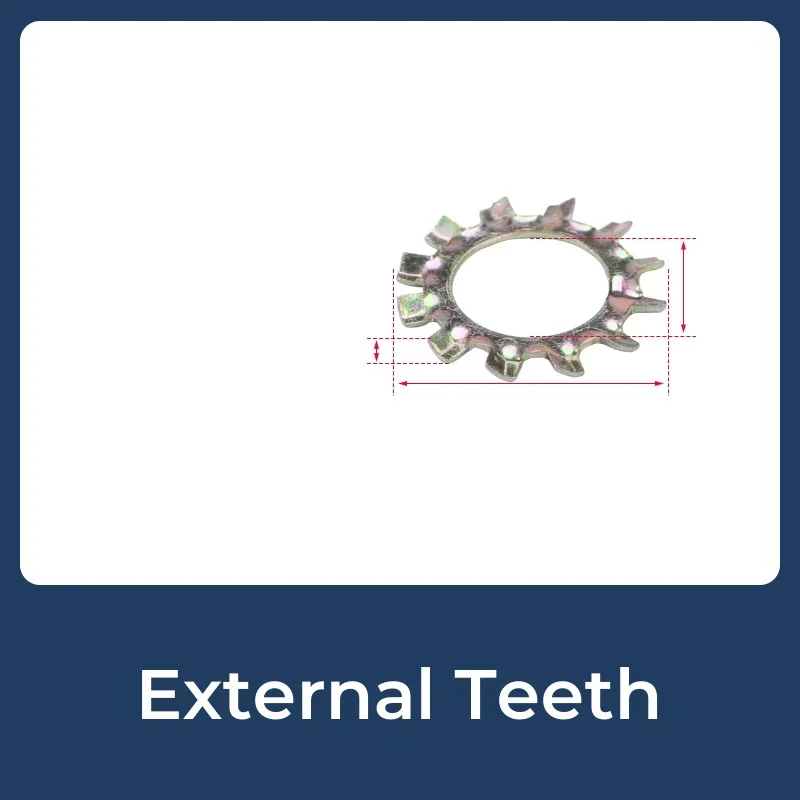

M3 M4 M5 M6 M8 M10 M12 Цвет цинк Углеродистая сталь Внутренняя внешняя зубчатая зубчатая стопорная шайба