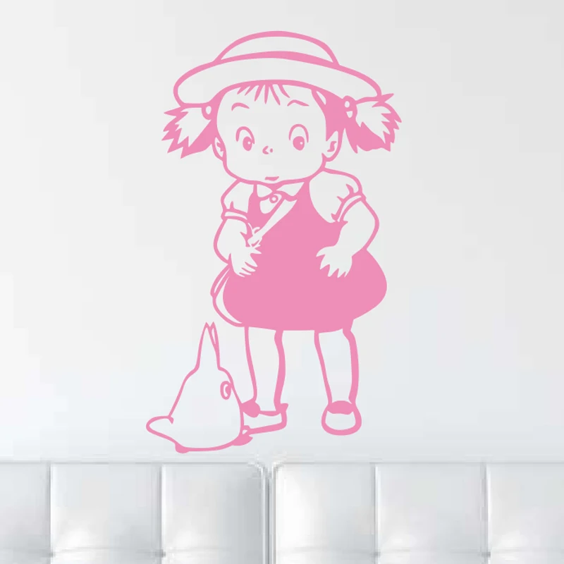 

Totoro Meme Wall Sticker Kids Room Decoration Japanese Anime Vinyl Decal Nursery Room Decor Cute Cartoon Childlike Bedroom Mural