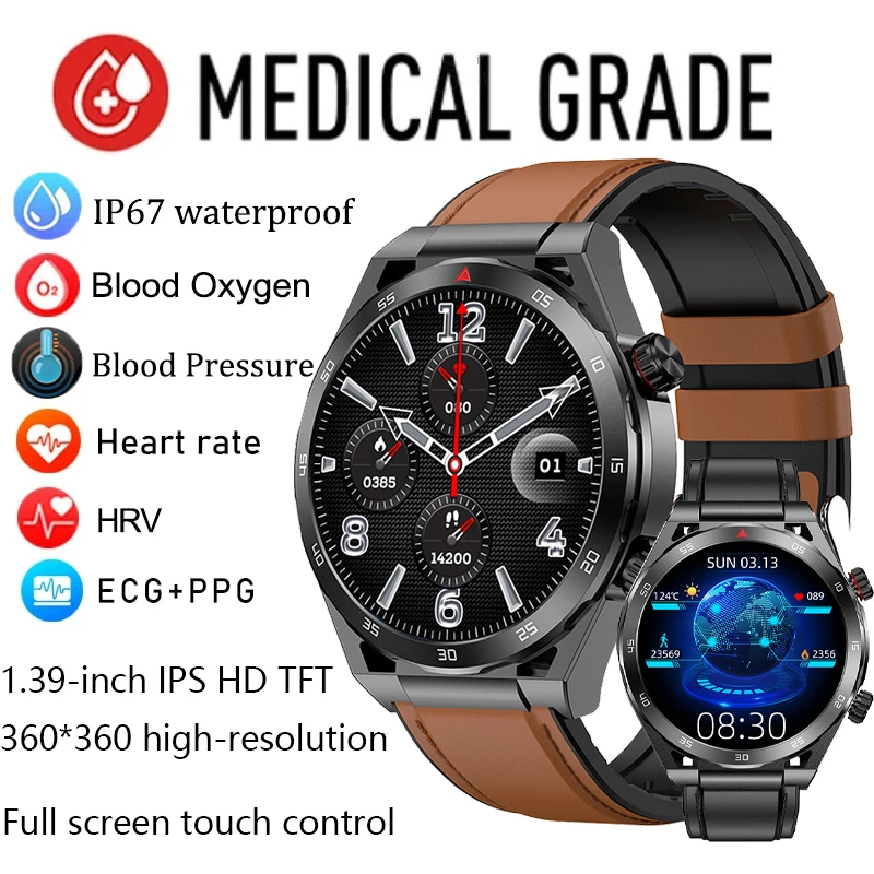 

GEJIAN Smart Watch Non-invasive Blood Glucose Measurement Bluetooth Call Body Temperature Monitoring Men Women Fitness Tracker