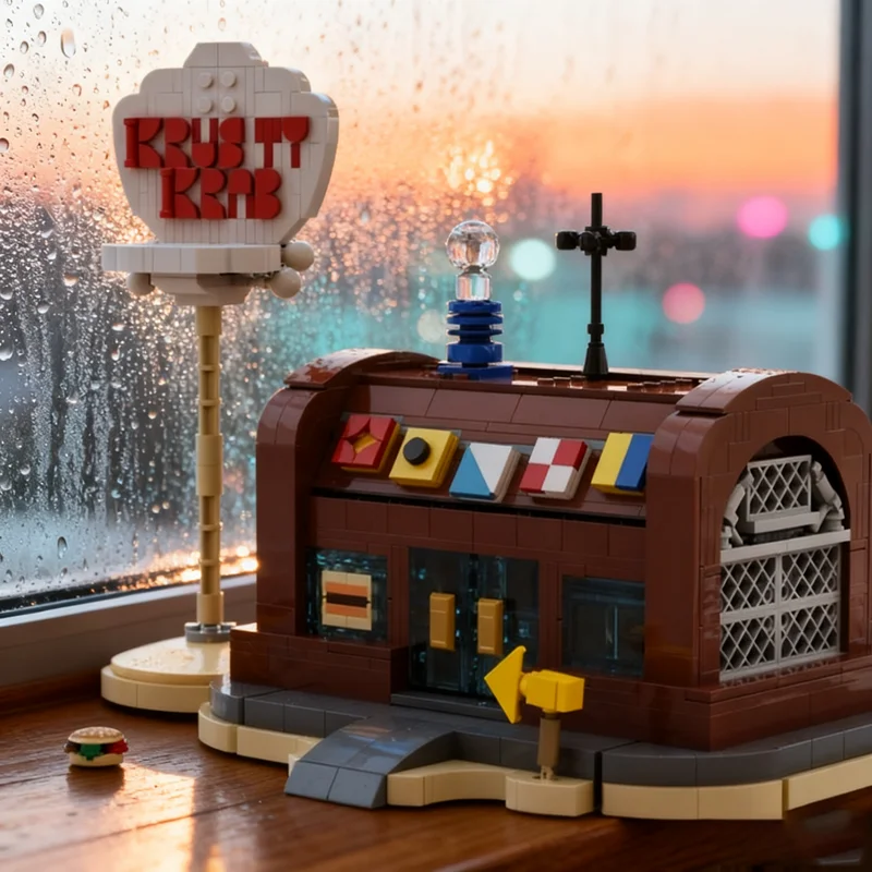 1159 деталей MOC Spongebaby The Krusty Krab Модель строительных блоков Архитектурный конструктор Образовательная идея Художественная коллекция Декоративные кирпичики (art.: 3920dd01a75bd) - 3920dd01a75bd