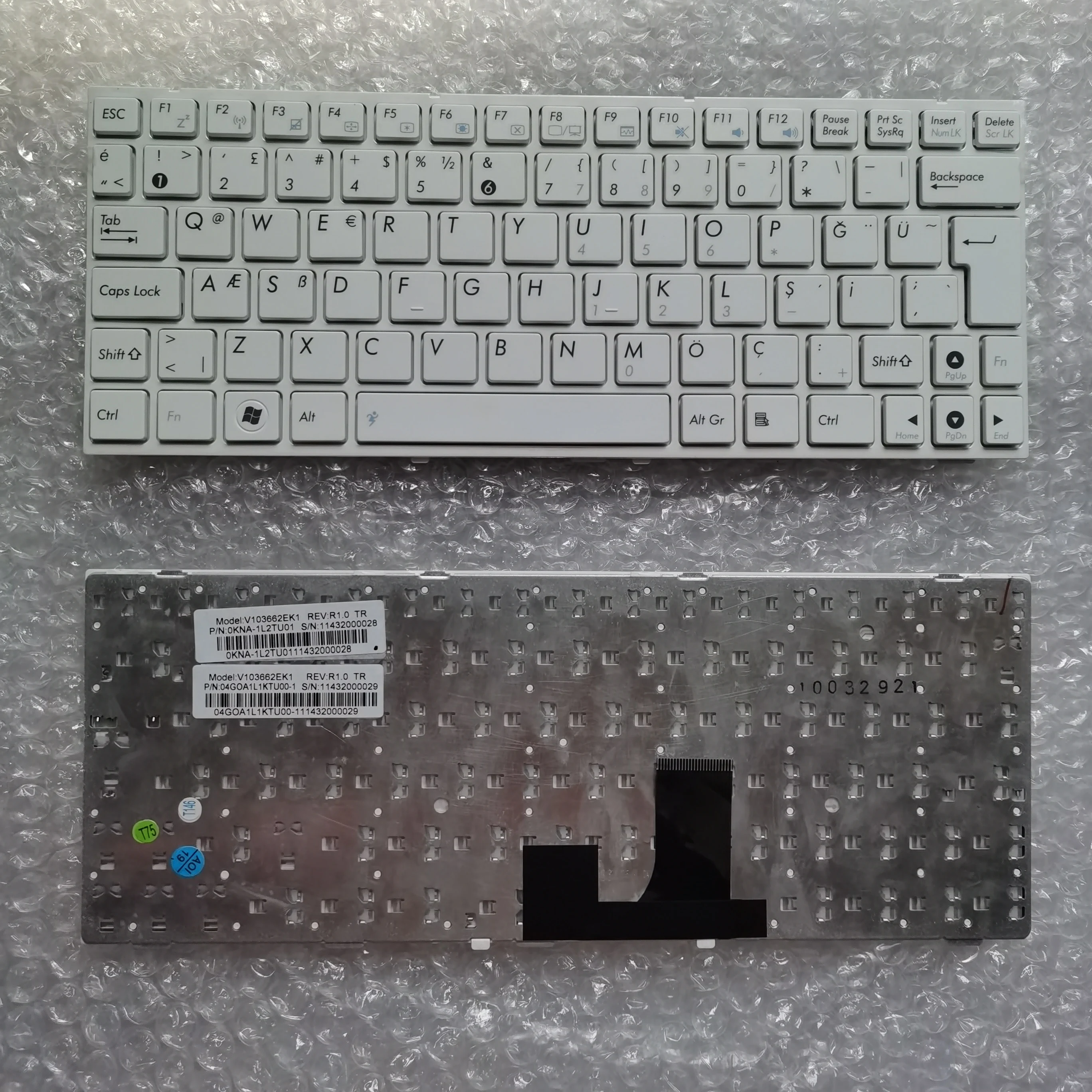 Турецкая Клавиатура для ноутбука XIN для ASUS EEEPC EPC EEE PC 1005 1001 1005P 1005PE 1005PEG 1005PG 1008p 1005PX 1005PE, белая с рамкой