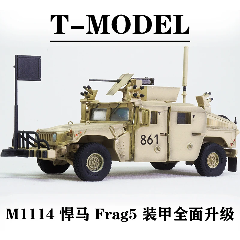 

T-MODEL 1/72 American M1114 Hummer Frag5 Armor Fully Upgraded Car No. 861 New Body Military Toy Boys Gift Vehicle Finished Model