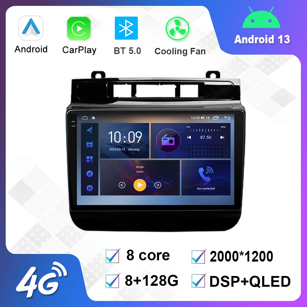 

9 Inch Android 12.0 Multimedia Player Auto Radio For VW Volkswagen Touareg 2011-2017 GPS Carplay 4G WiFi DSP Bluetooth
