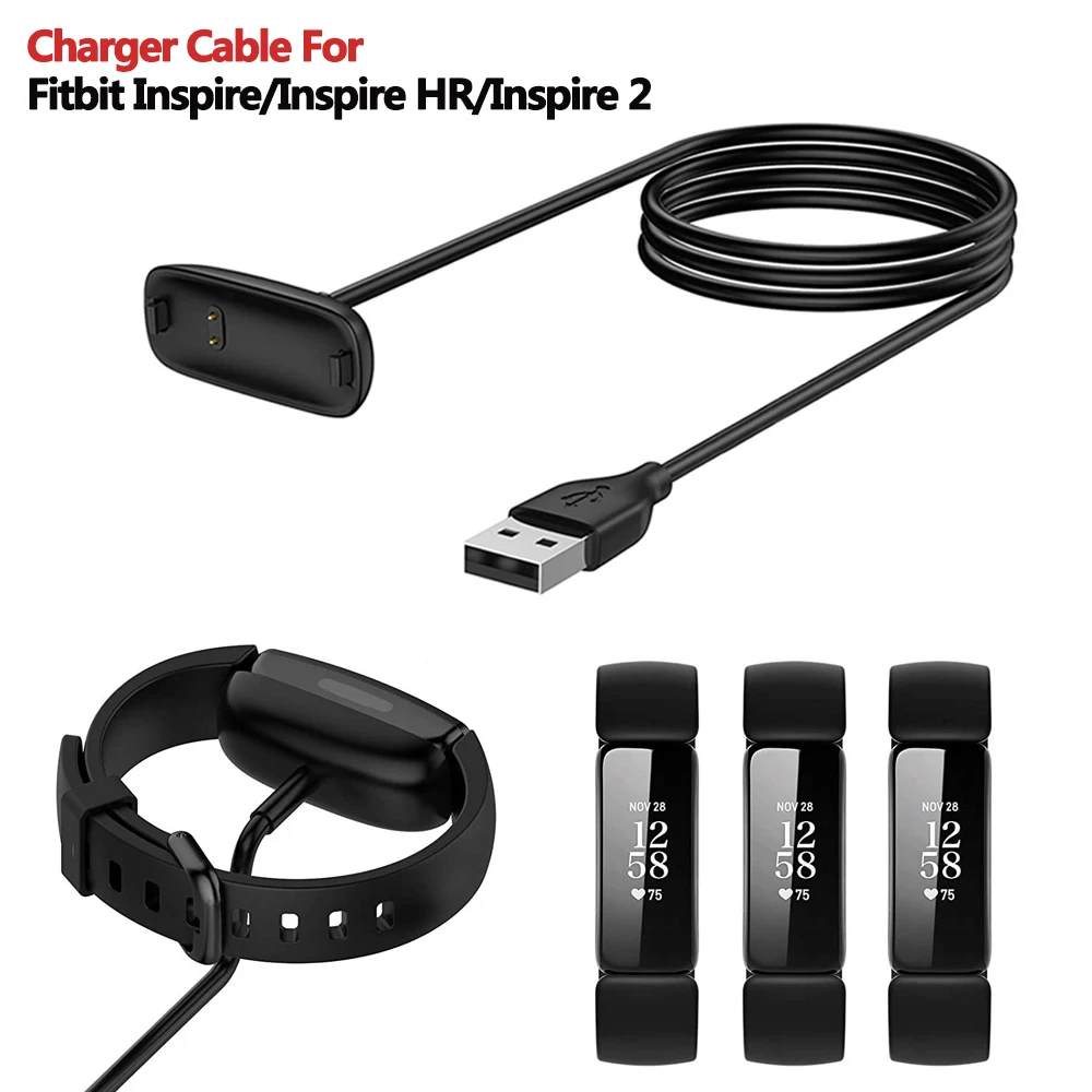 Зарядный кабель Baaletc1m для Fitbit Inspire 2 сменный USB-кабель зарядки шнур с зажимом