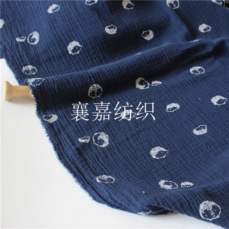 

100X135cm 100% Cotton Double-layer Bubble Gauze Cotton Crepe Fabric Wrinkled Texture Children's Pajama 140g