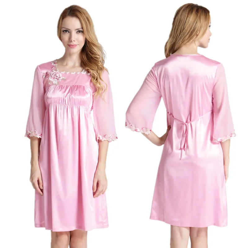 Satin Nightgowns Women Silk Sleeping Dress Summer Sleepwear Ladies Satin Silk Nightdress Dropshiping
