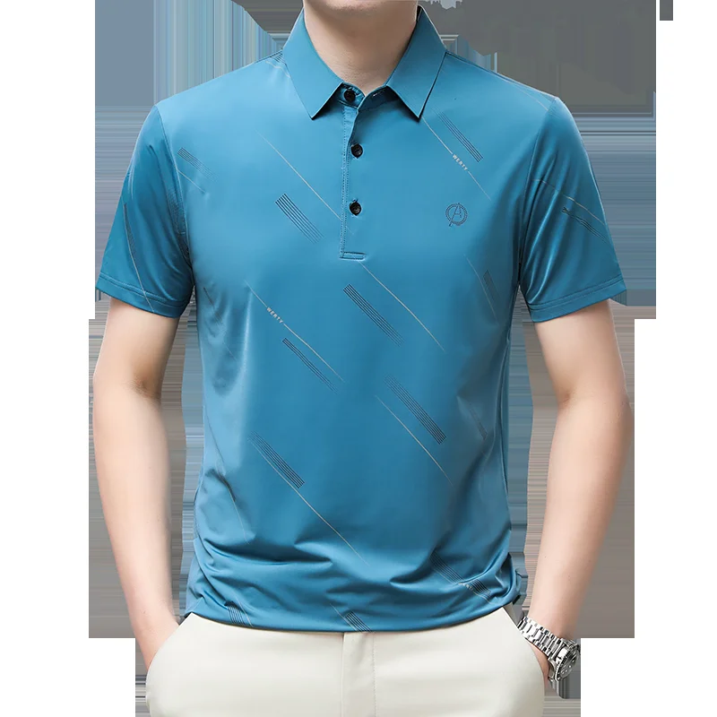Рубашка-поло Romon Мужская стрейчевая короткий рукав лацканы из вискозы тонкая