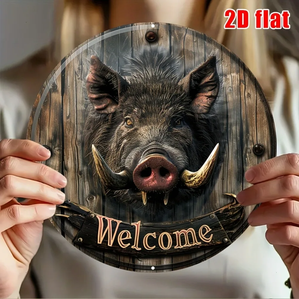 

Металлическая табличка "Дикий Кабан" 8x8 дюймов