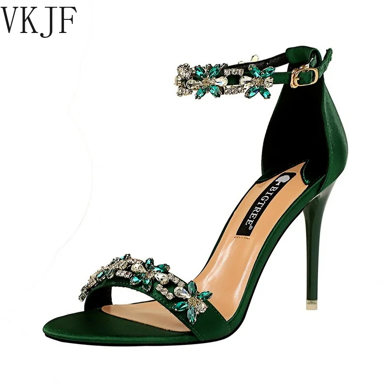 

Shoes Open Toe Rhinestones Sandals Women 2022 New Designer Sexy High Heels Sandals Female Shoes Summer Heeled Sandals