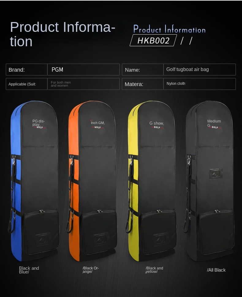 1pc Golf Aviation Bag Largr Bag Lightweight Golf Air Bag Waterproof Nylon with Wheel Convenient Package Foldable Golf Clubs Bags