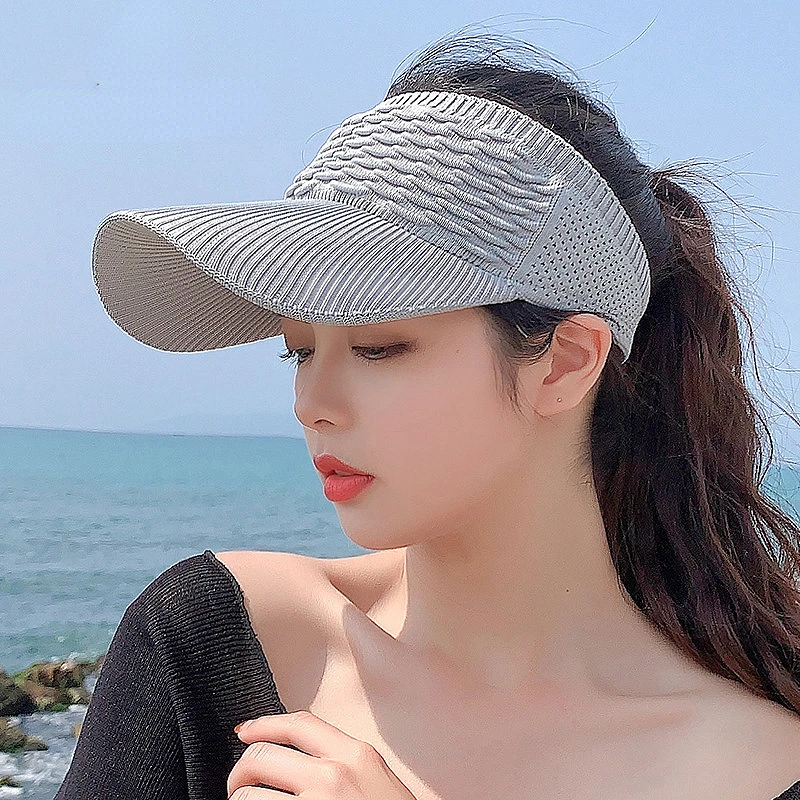 

Women's Summer Fashion Empty Hat Anti-UV Sunshade Cap Outdoor Activities Running Cycling Wide Brim Breathable Diced Headgear