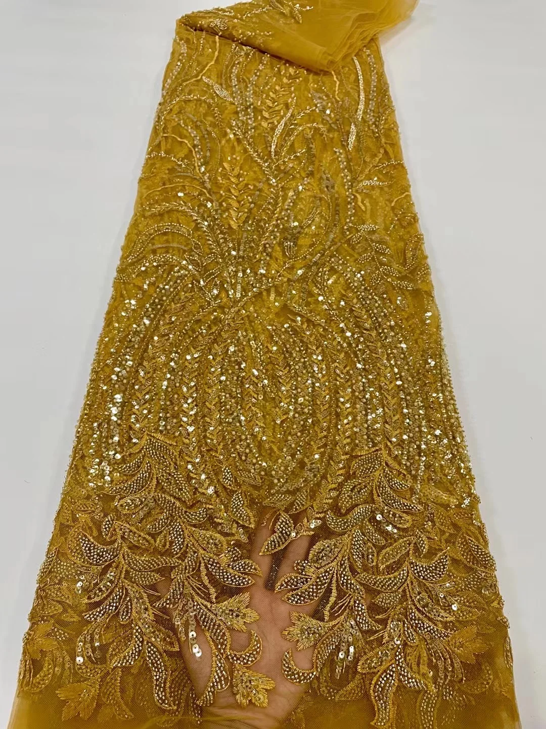 

Французское роскошное Золотое Бисероплетение с искусственной тканью 2023, Африканское фатиновое кружево для свадебных платьев Sew