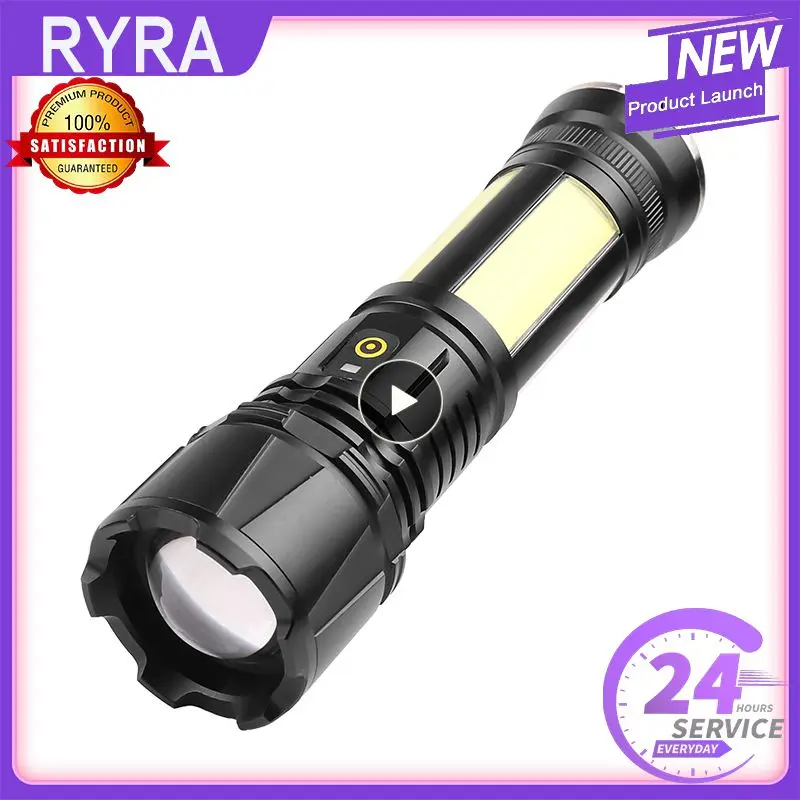 

COB Multi-function Glare Flashlight 2000 Lumens Waterproof Outdoor Zoomable USB Rechargeable Flashlight Torch Tactical Light