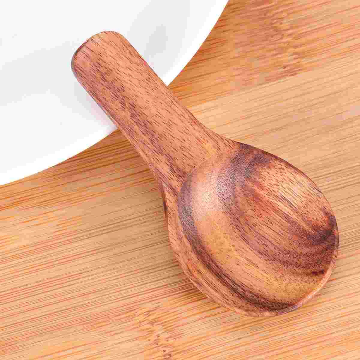 

2 pcs Bath Salt Canisters Flour Scoop Wood Salt Scoop Bath Salt Dipper Tea Wooden Kitchen Scoops