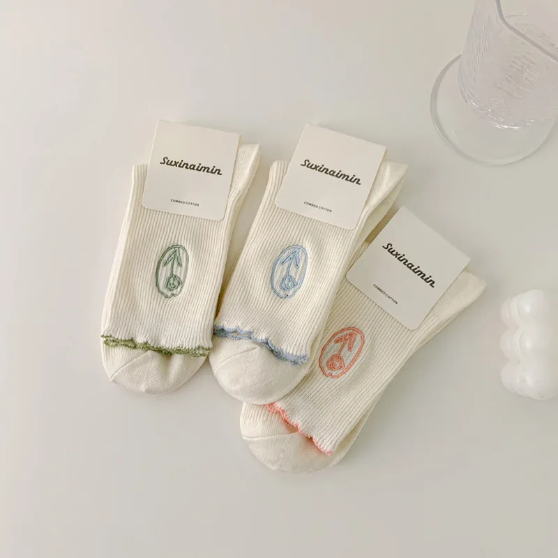 Korea Fashion floral ruffled soft cotton female socks top quality spring and summer cute sweet princess girls comfortable socks