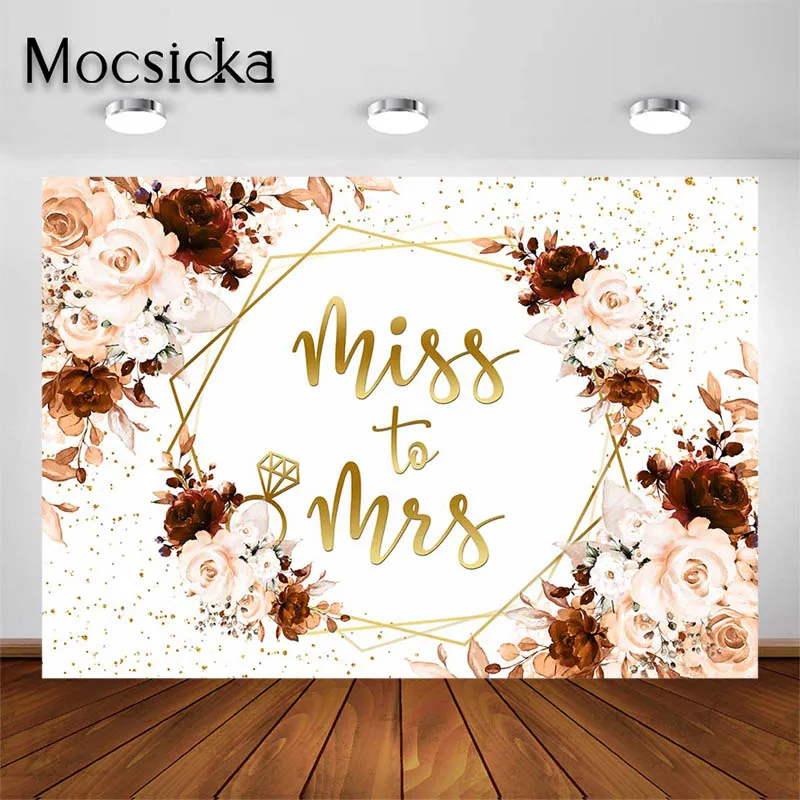 

Свадебный фон Mocsicka, красная роза, Miss to Mrs, свадебный душ, Фотофон для помолвки, реквизит для фотостудии, баннеры