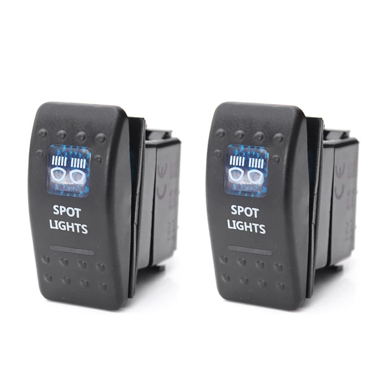

2 Pcs Car Boat ARB Carling Dual LED Back Light Rocker Switch SPST ON-OFF 12/24V CE 10A, Spot Light & Rear Light