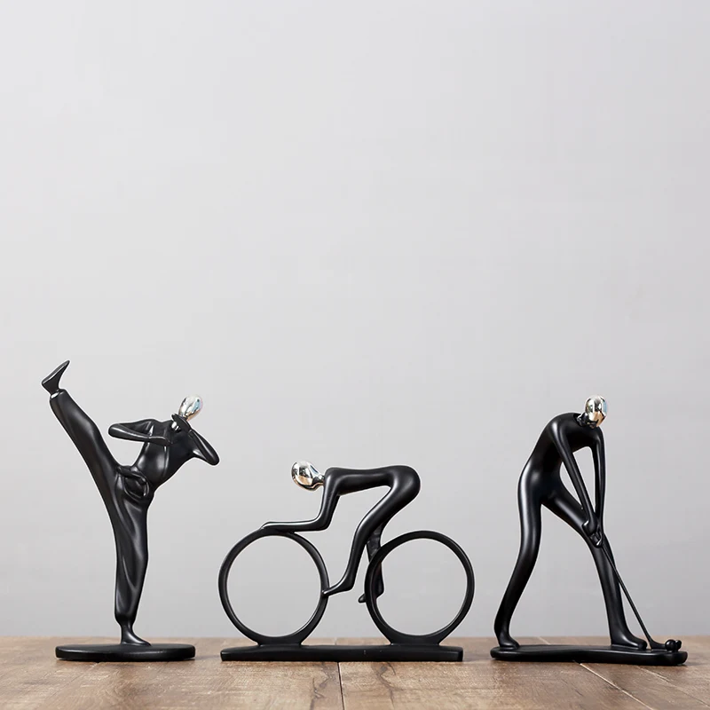 

Фигурка в скандинавском стиле, Скульптурное украшение, маленькие украшения, современное простое украшение для дома, ТВ, винного шкафа, абстрактные ремесла