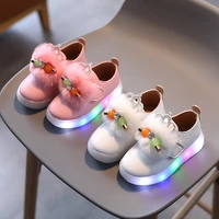 kids casual shoes for girls spring and autumn baby crown princess flashing shoes childrens soft bottom for 3 12 years old