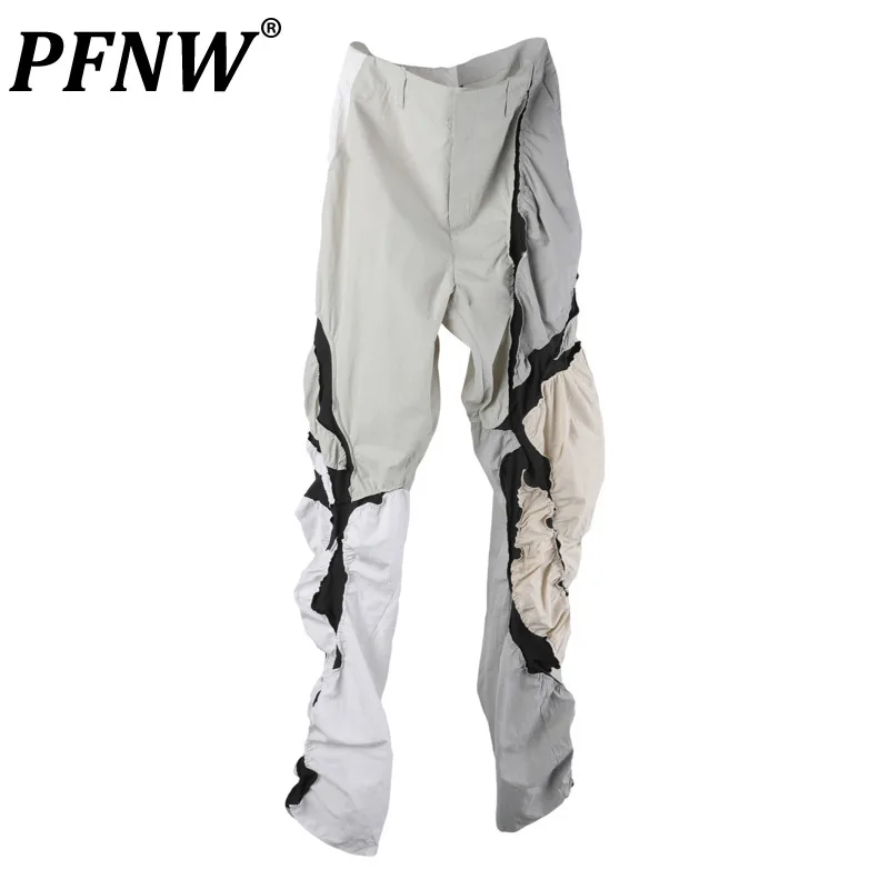 PFNW Spring Autumn Men's Darkwear Fashion Techwear Sports Pants Leisure High Street Contrast Outdoor Handsome Sweatpants 12A8396