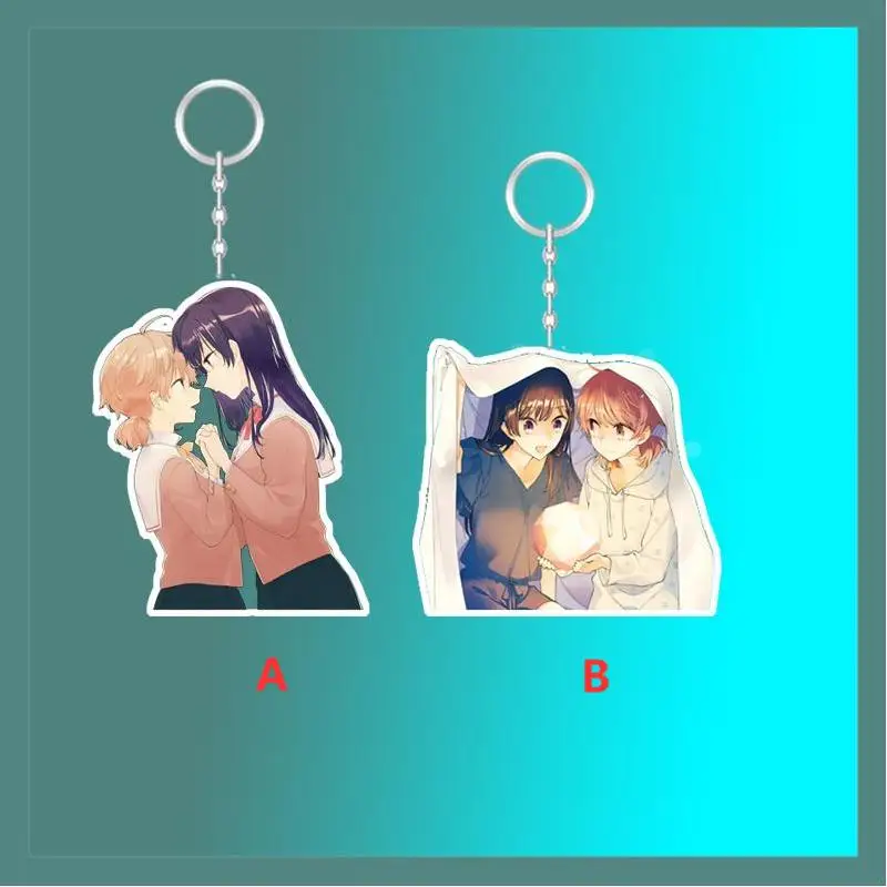 

Anime Keychain Bloom Into You Koito Yuu Nanami Touko Acrylic Keyring strap Figure hanging accessories 6cm