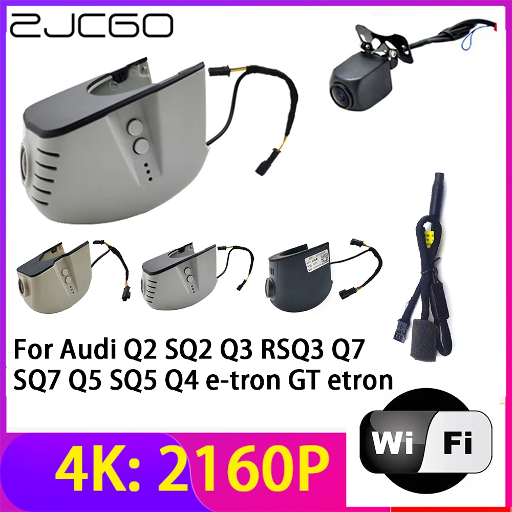 

ZJCGO 4K 2160P Dash Cam DVR Camera 2 Lens Recorder Wifi Night Vision for Audi Q2 SQ2 Q3 RSQ3 Q7 SQ7 Q5 SQ5 Q4 e-tron GT etron