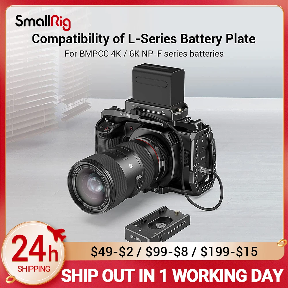 

SmallRig NP-F Battery Adapter Plate Lite for BMPCC 4K & 6K ABS Material 3093
