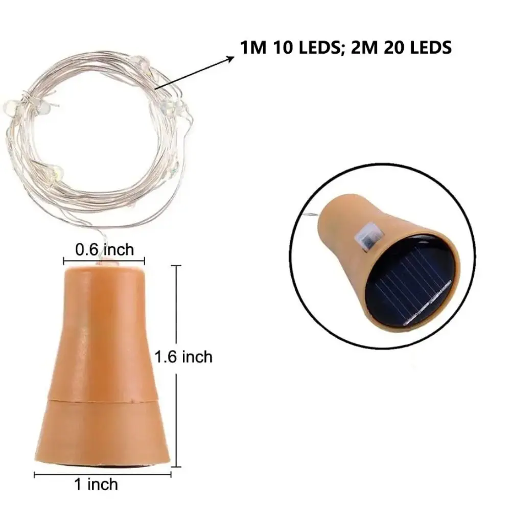 Гирлянда на солнечной батарее 10 светодиодов 20