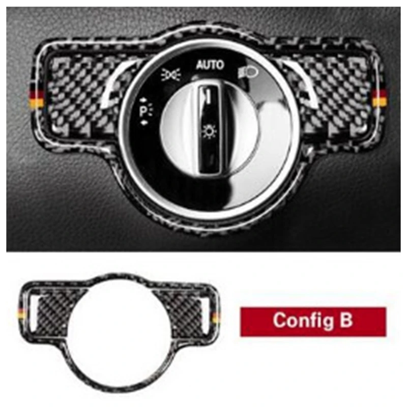 Наклейка на переключатель фар из углеродного волокна накладка рамку для Mercedes Benz A