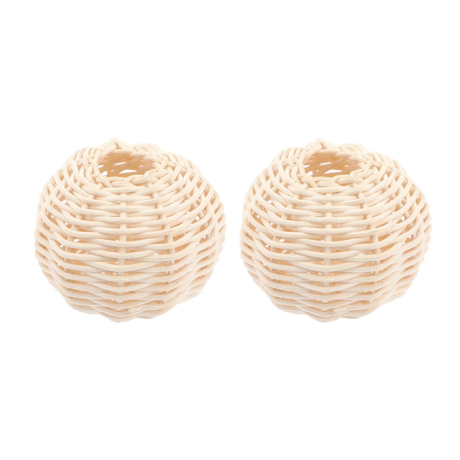

2 Pcs Rattan Lampshade Decor DIY Supply Pendant Lights Bedside Woven Delicate Cover Wall Sconce