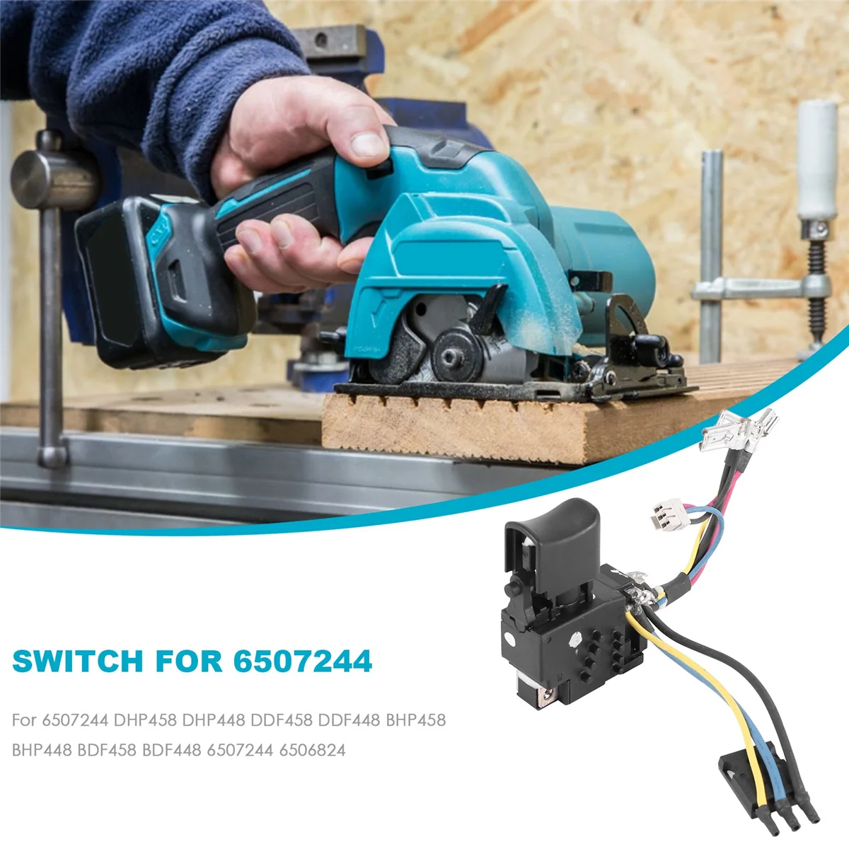 Переключатель для Makita 6507244 DHP458 DHP448 DDF458 DDF448 BHP458 BHP448 BDF458 BDF448 6506824