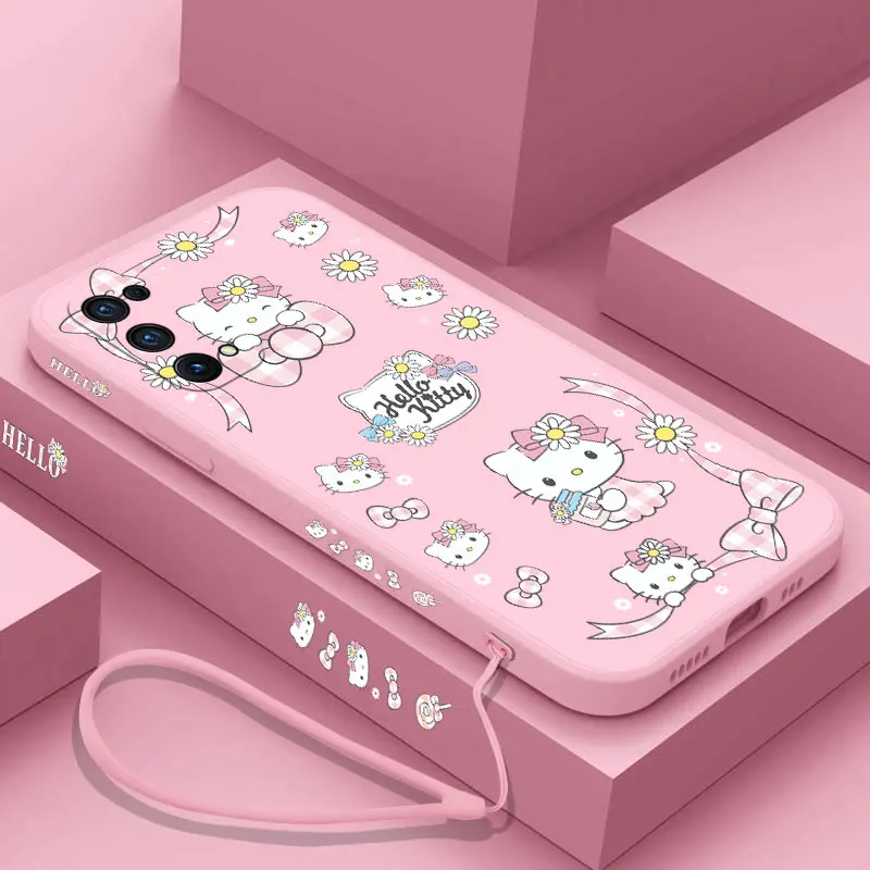 

Hello Kitty Cute Phone Case For OPPO Realme 8 7 7i 6i 6 Pro C1 C11 C12 C15 C20 C21Y C25 C25S RENO 3 4 4G FIND X3 LITE Hand Strap