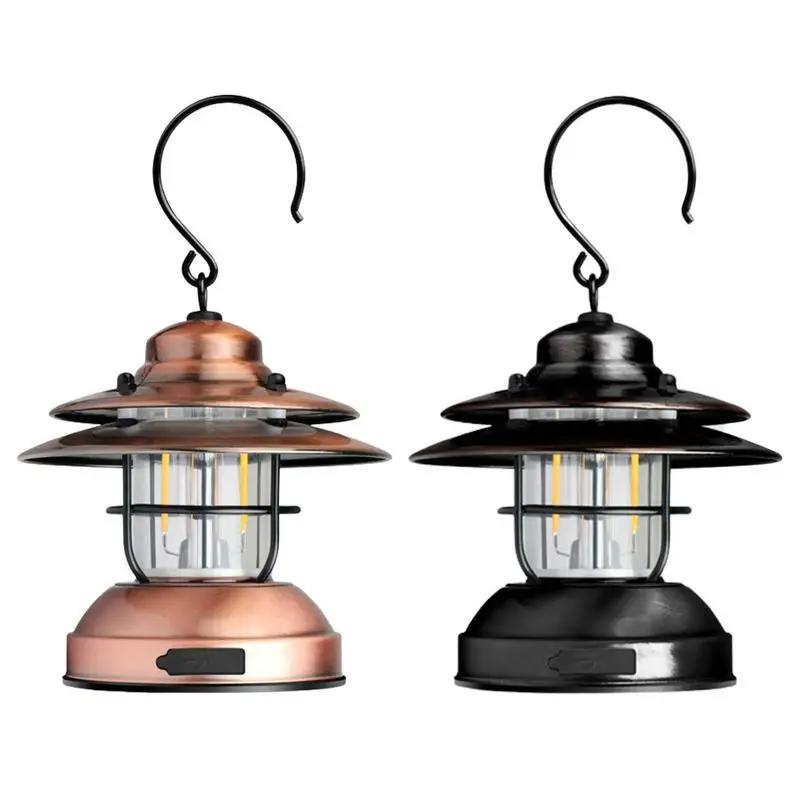 

Vintage LED Camping Lantern Portable Waterproof For Camping Emergency Home Power Outages Indoor Outdoor