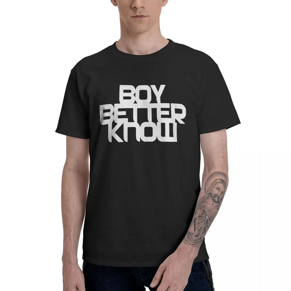 

Fashion Boy Better Know Chest Placement T Shirt Pure Cotton Round Neck Male T-Shirts Short Sleeve PlGift Tees Clothes
