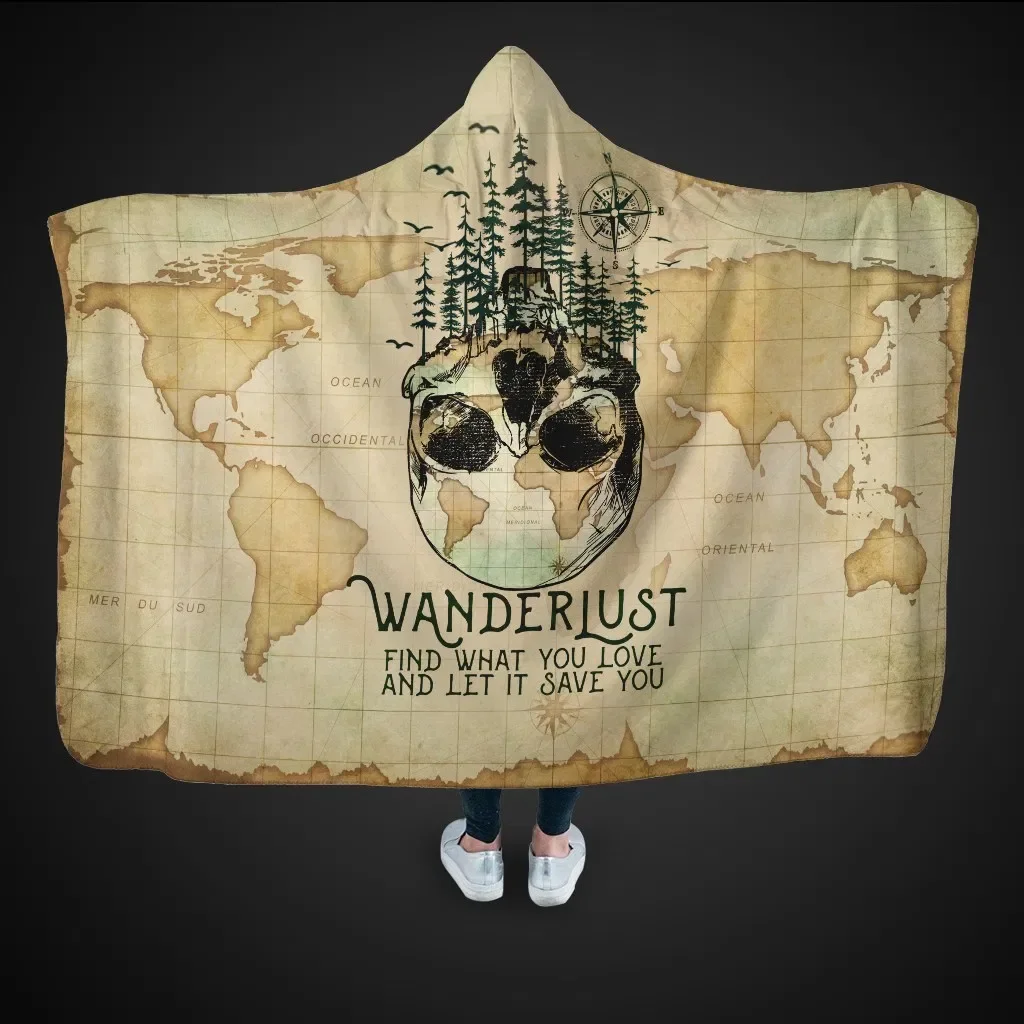 

And Into The Forest Camping Hooded Blanket 3D Printed Winter Warm Bedspread Fleece Throw Blanket Child/Adult size