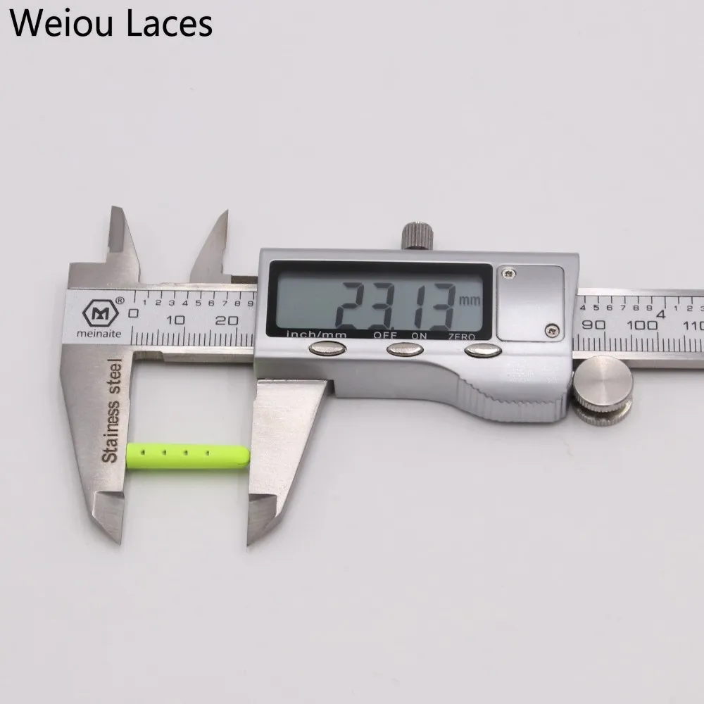 Weiou New 4pcs 1 Set 4x23mm Luxury Painting Neon Yellow Orange Tips Matt Metal Aglets FOR Shoelaces DIY Sneaker Kits Bullet Head