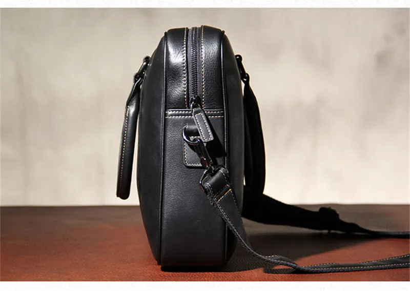 Fashion high quality natural genuine leather men's briefcase business laptop handbag casual simple luxury cowhide messenger bag