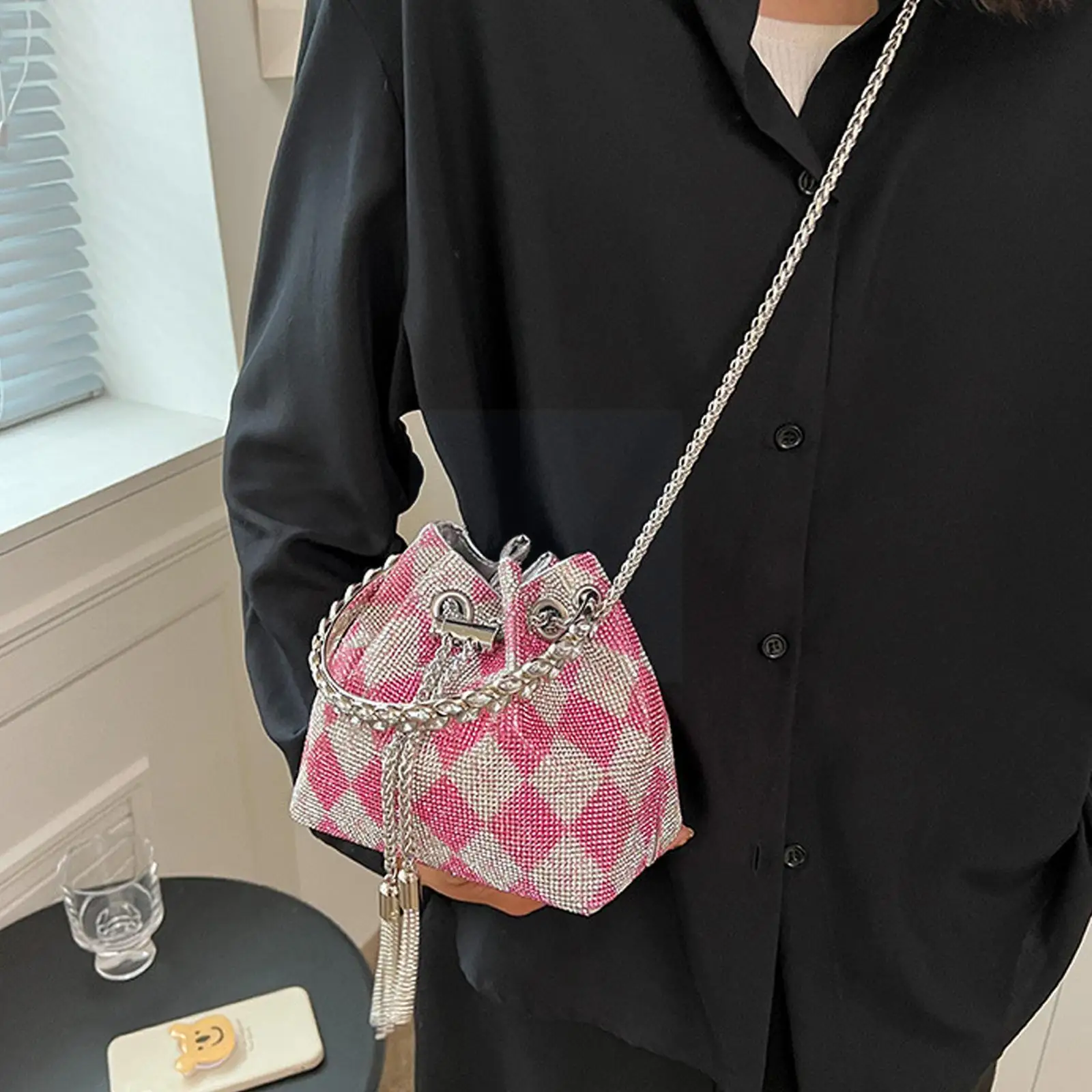 

Bucket Bag Handbag For Women Bag Diamonds Shoulder Bag Purse Ladies Female Crossbody Bag Fashion Shining Diamond Z4c7
