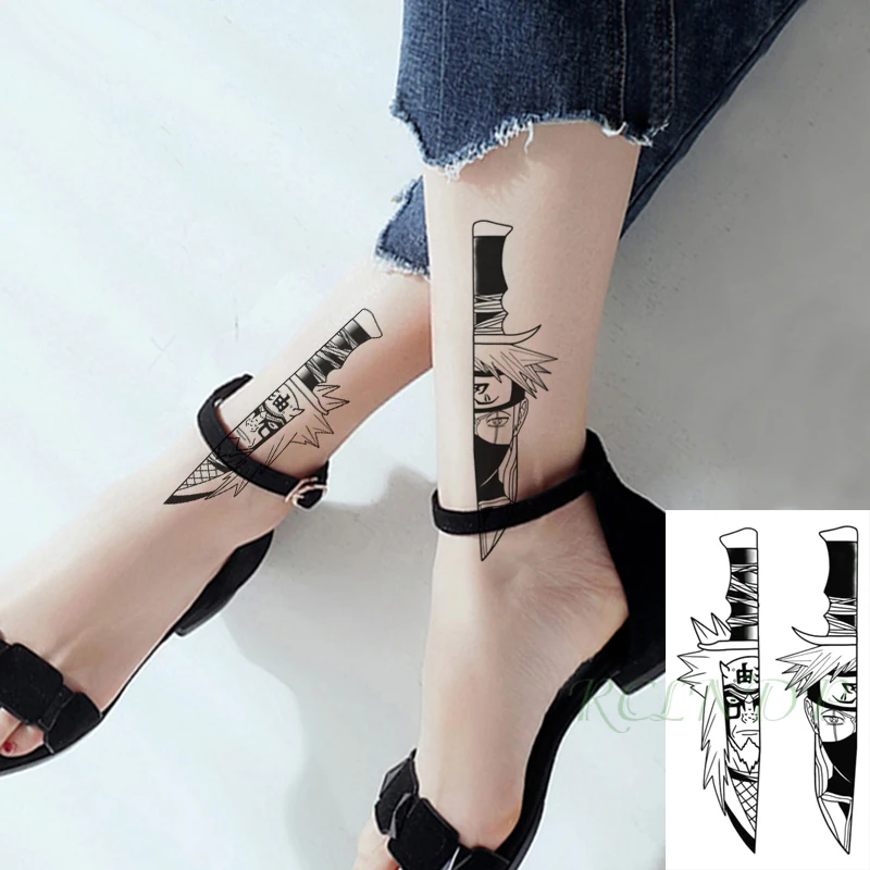 

Waterproof Temporary Tattoo Sticker Knives anime Cartoon Boy Tatto Flash Tatoo Fake Tattoos Small Size Art for Men Women