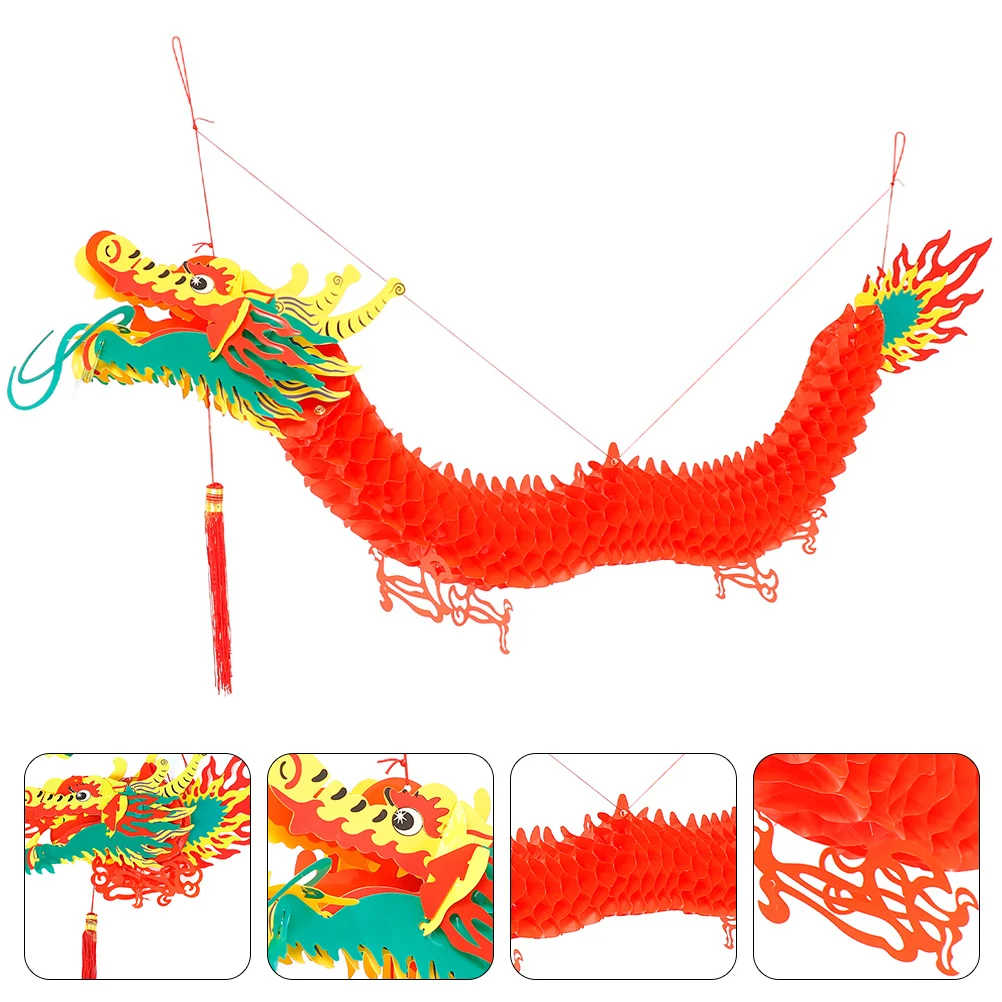 

Chinese Dragon Year Decoration New Paper Garland Hanging 3D Decors Tissue Lantern Ornament Spring Festival Feng Toys Shui