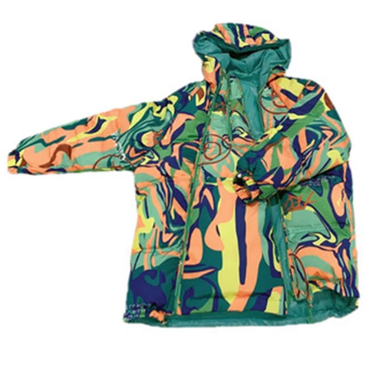 2021 Winter Outfits Women's Jacket Hooded Parka Down Cotton Coat Double Zipper Glossy Padded Jackets Casual Warm Outwear Parkas