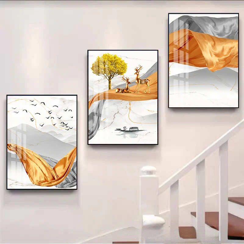 

Duplex staircase decorative painting modern simple corridor triple hanging interior painting living corridor decoration painting