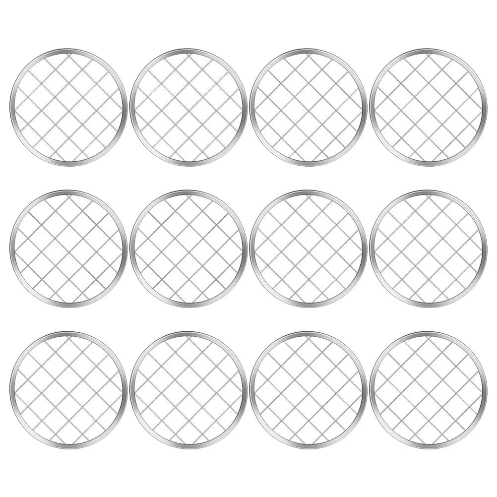 

12Pcs Metal Pen Holder Grid Metal Flower Grid Mason Jar Floral Grid Stainless Steel Floral Vase Grid