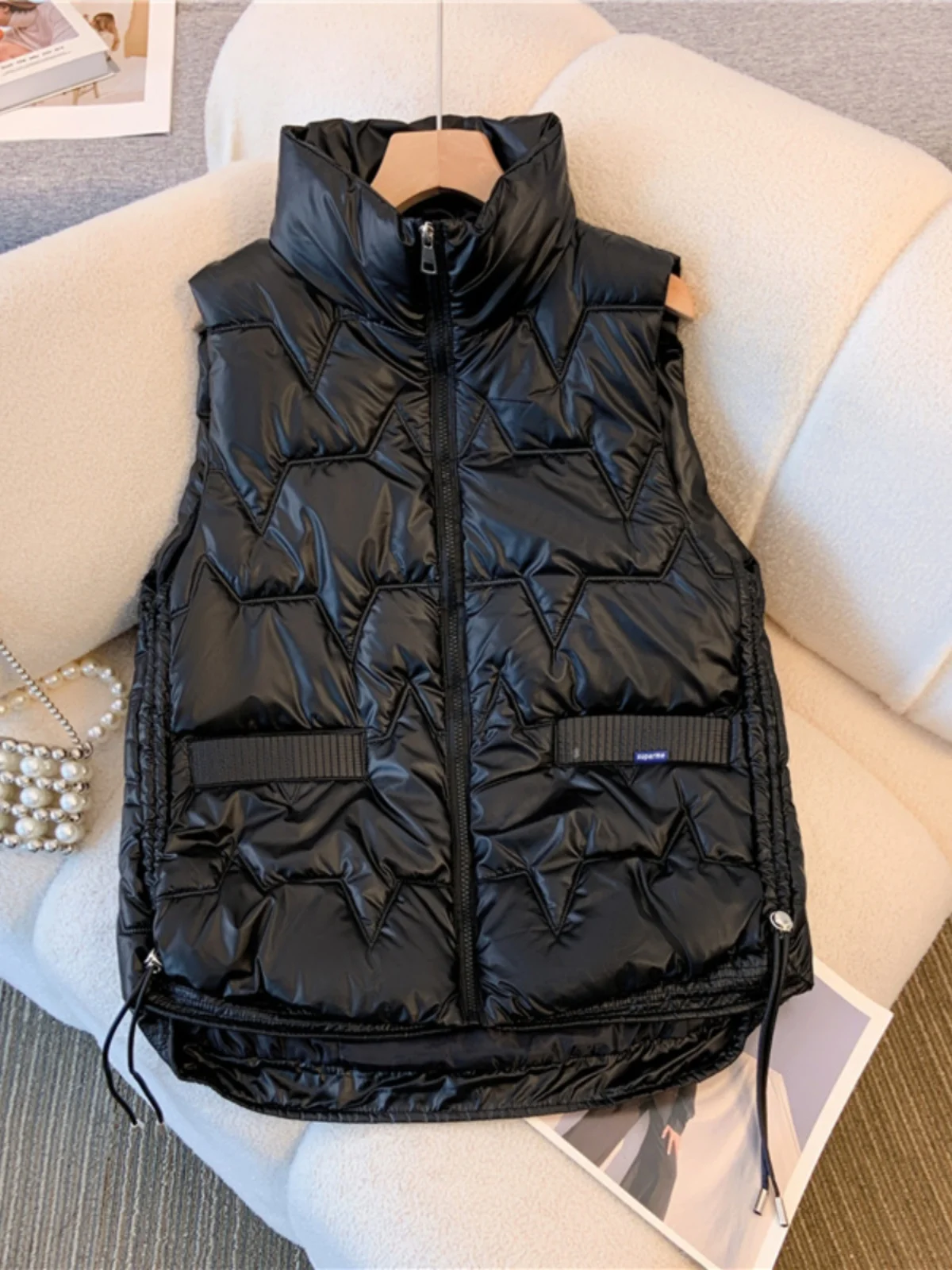 Плюс размер модный жилет без рукавов в стиле вестерн женский зимний свободный