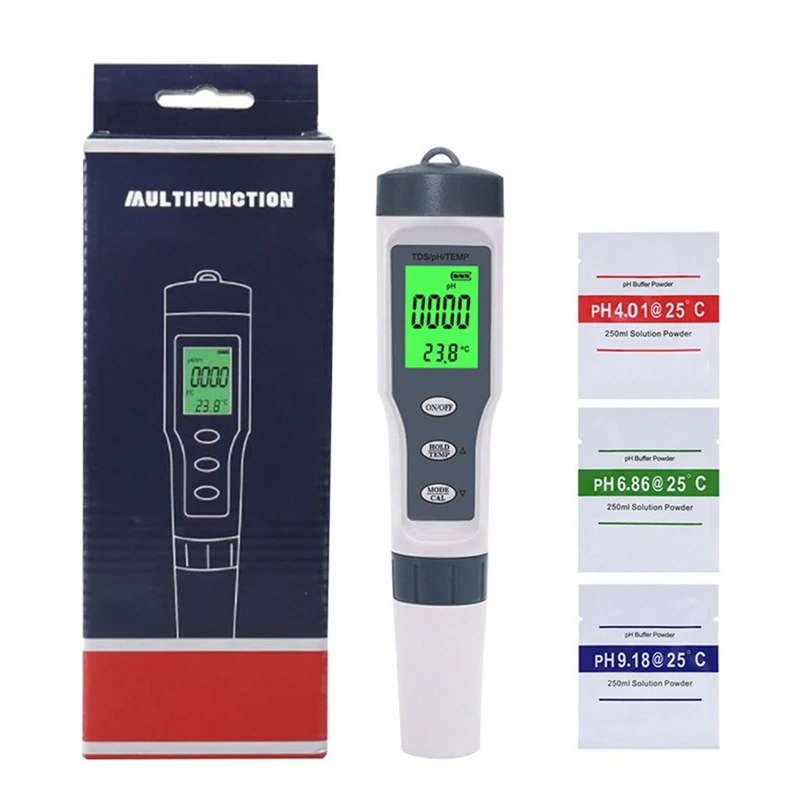 

NOYAFA EZ-9901 PH Meter 3 In1 TDS/Temp/EC Water Quality Tester Pen Conductivity Detector Monitor Purity Measure Tool