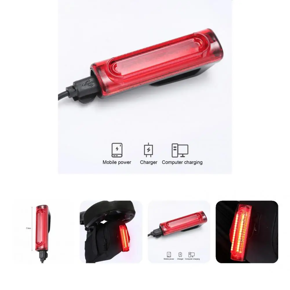 

Portable Unique Practical High Brightness Bike Taillight PP Bike Warning Light USB Plug for Night Riding