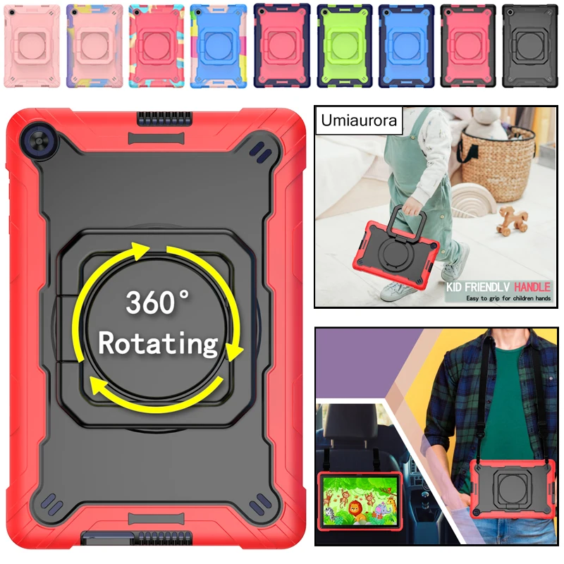 

Heavy Duty Shockproof Case For Huawei MatePad T10 9.7 T10S 10.1 AGS3-W09/L09 Tablet Kickstand Silicone Case Cover Shell + Strap