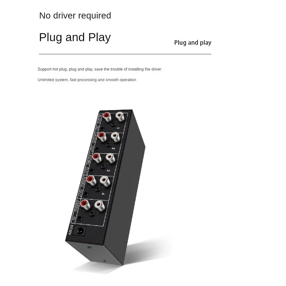 Аудиоразветвитель 1 в 4 выхода RCA L/R Aux Стерео аудиоразветвитель 1X4